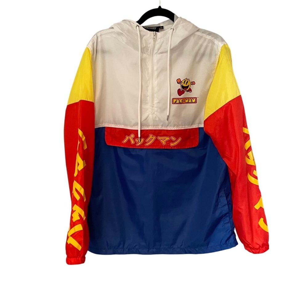Pac Man Anorak Windbreaker Jacket Japanese Graphic Size‎ L 90s Streetwear Retro